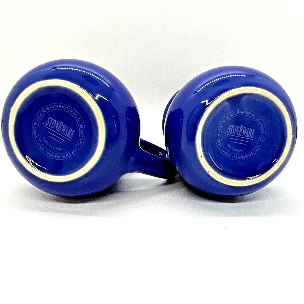 Test Rite International Cobalt Blue Stoneware Sugar & Creamer‎ set